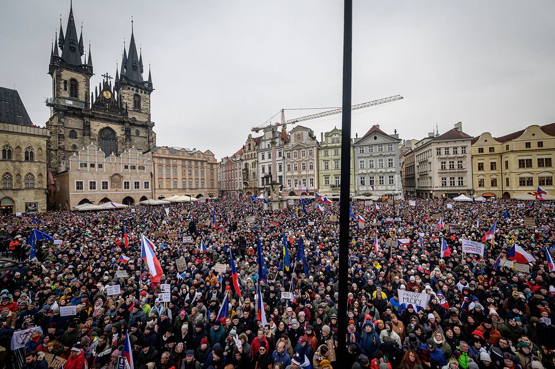 Thousands fill Prague's Old Town Square to protest Czech public media overhaul after overnight vote